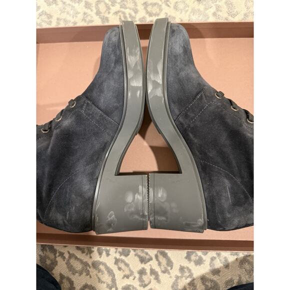 Women’s Gianvito Rossi Foster Biker Boots Lace Up Grey/Blue Carbon Suede Size 38 - Picture 7 of 16